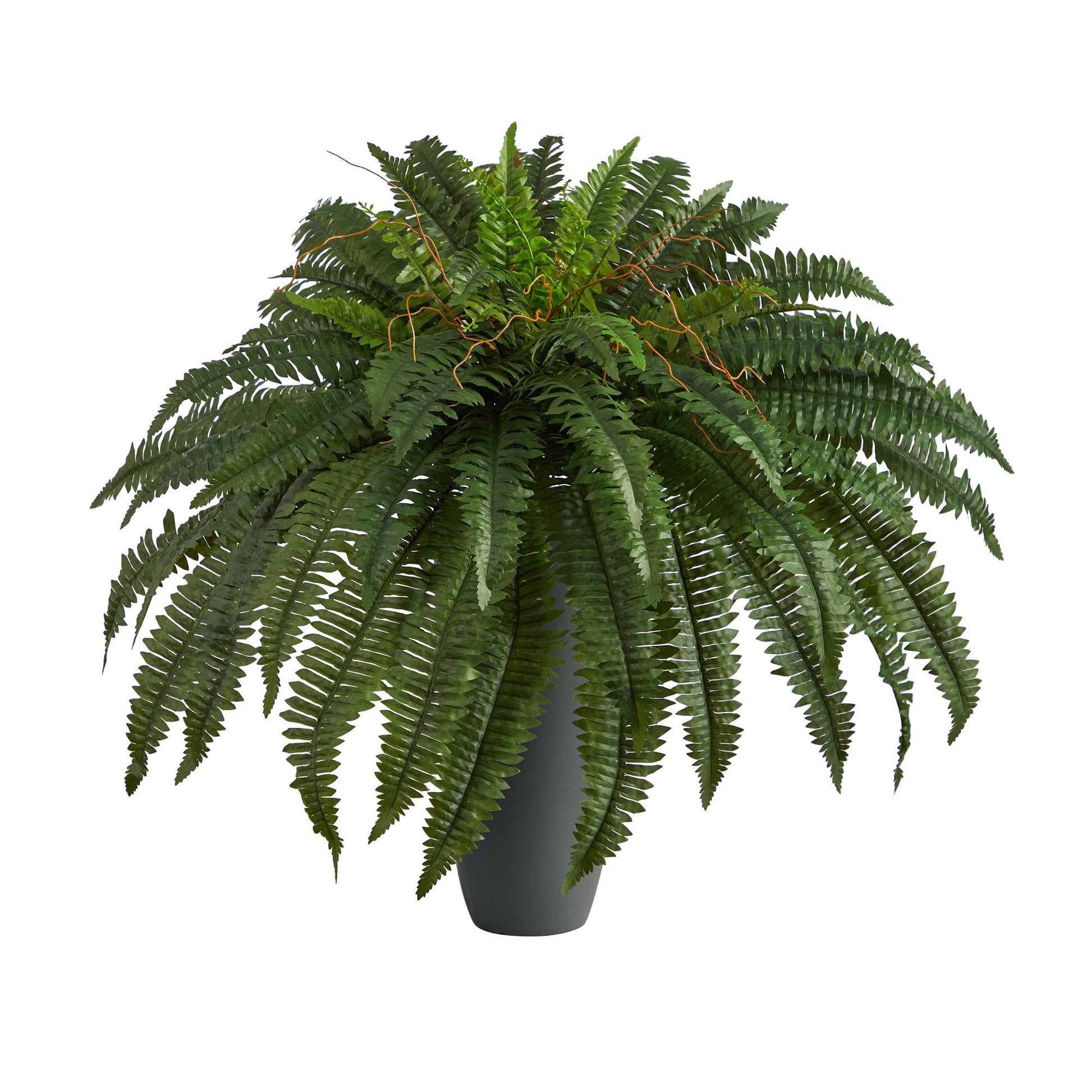 2.5’ Boston Fern Artificial Plant in Gray Planter - Tampa Home & Garden Store