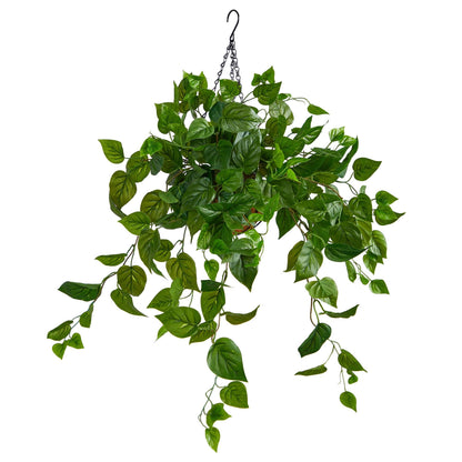 2.5’ Philodendron Artificial Plant in Hanging Basket - Tampa Home & Garden Store