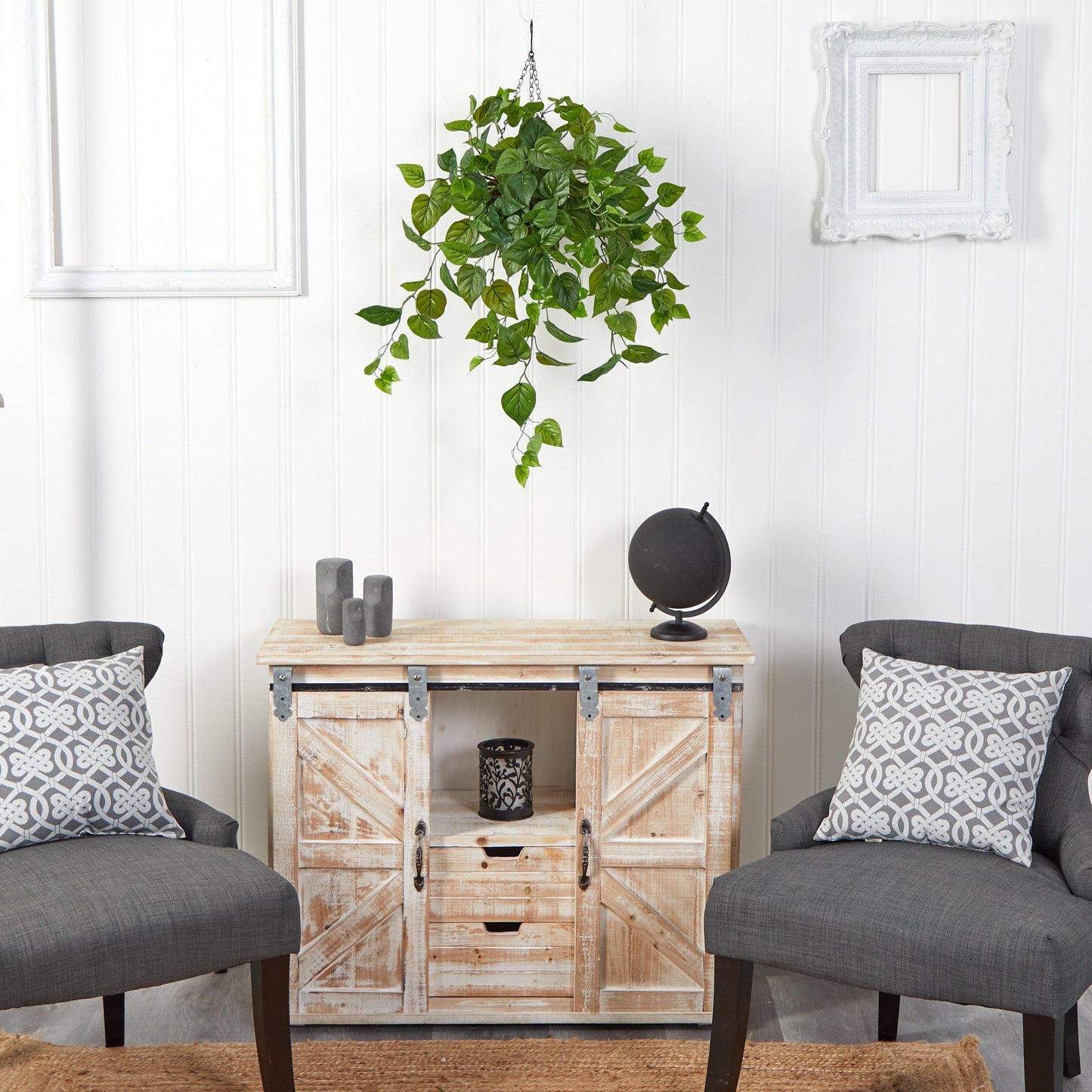 2.5’ Philodendron Artificial Plant in Hanging Basket - Tampa Home & Garden Store