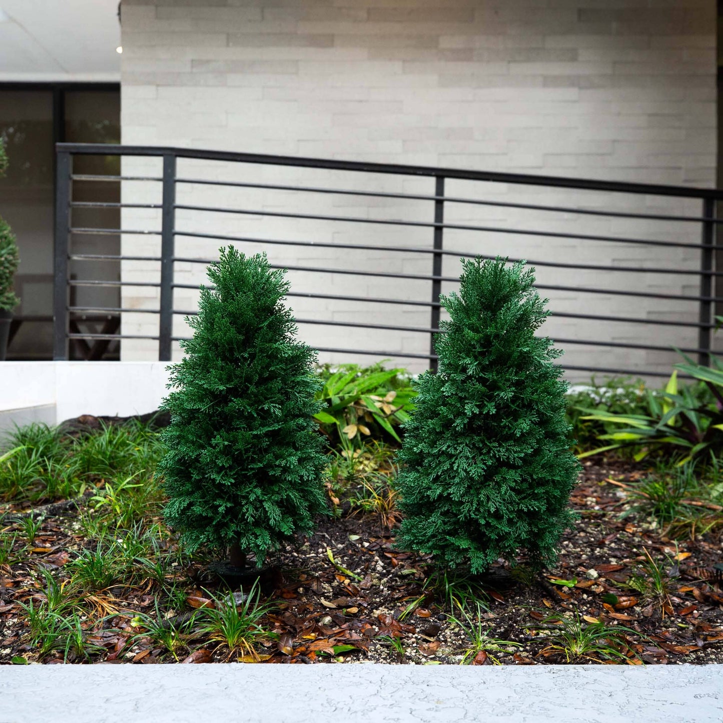 2.5' UV Resistant Artificial Cedar Plant with Integrated Ground Stake (Indoor/Outdoor) - Set of 2 - Tampa Home & Garden Store