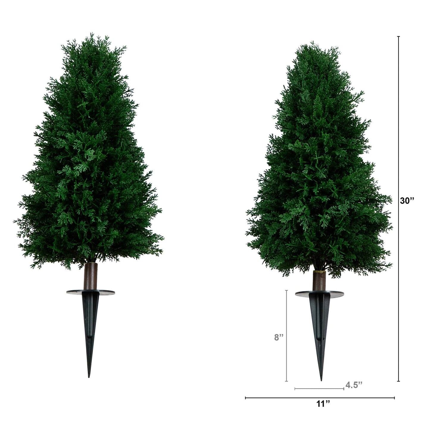2.5' UV Resistant Artificial Cedar Plant with Integrated Ground Stake (Indoor/Outdoor) - Set of 2 - Tampa Home & Garden Store