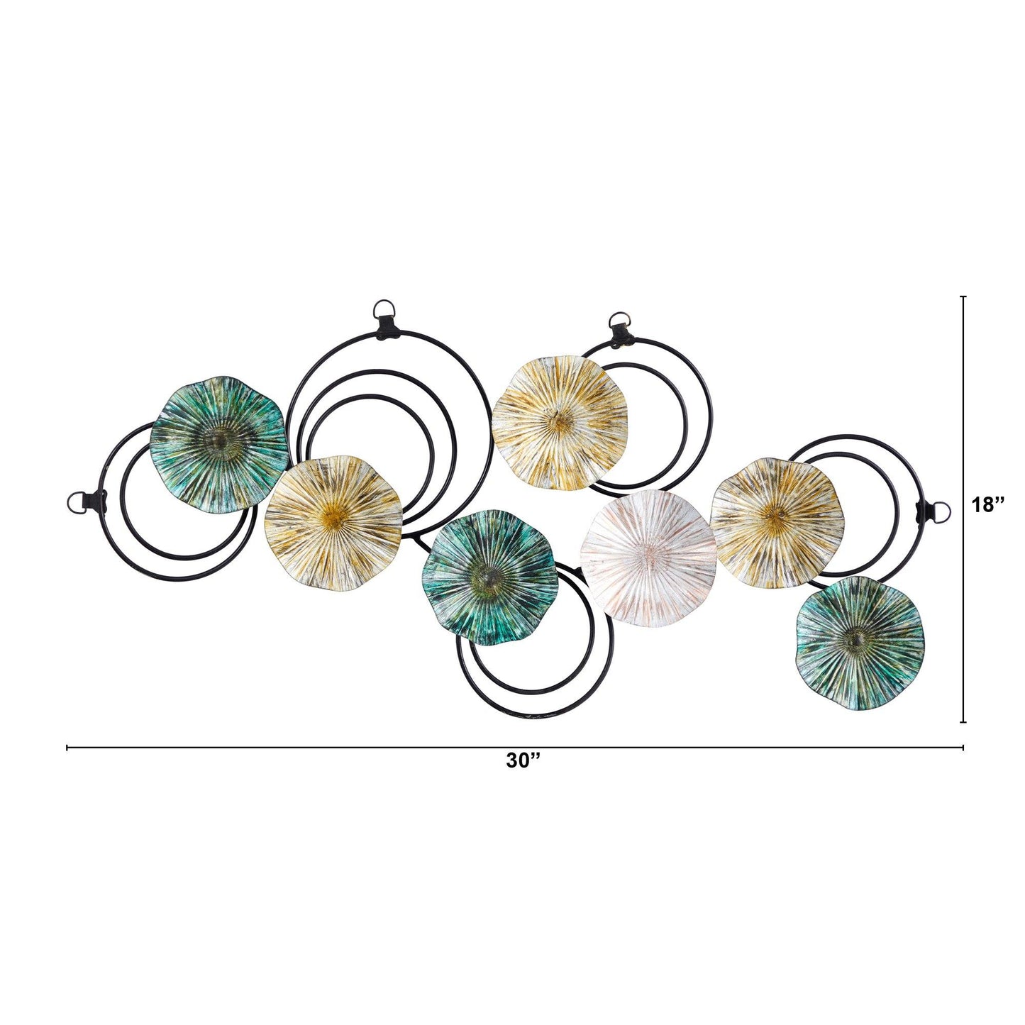 2.5’ x 1.5’ Scallop Design Metal Wall Art Decor - Tampa Home & Garden Store