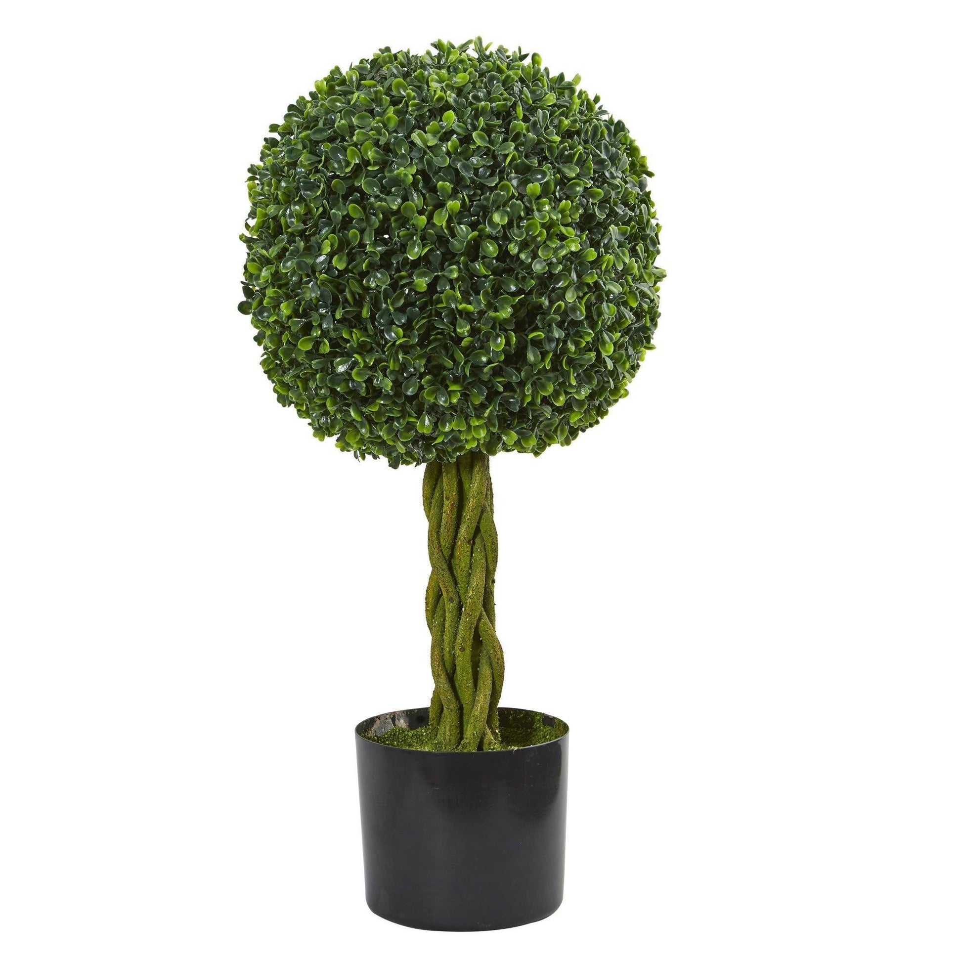 2' Boxwood Ball with Woven Trunk Artificial Tree UV Resistant (Indoor/Outdoor) - Tampa Home & Garden Store