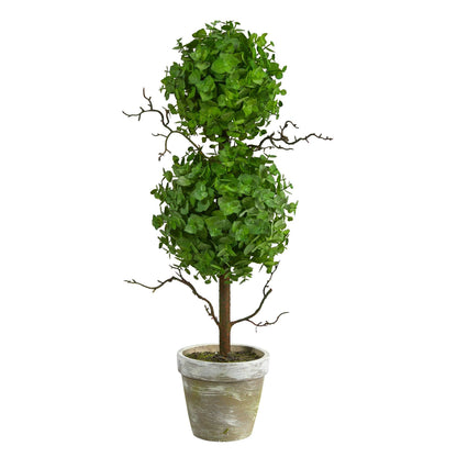 2’ Eucalyptus Double Ball Small Topiary Artificial Tree - Tampa Home & Garden Store