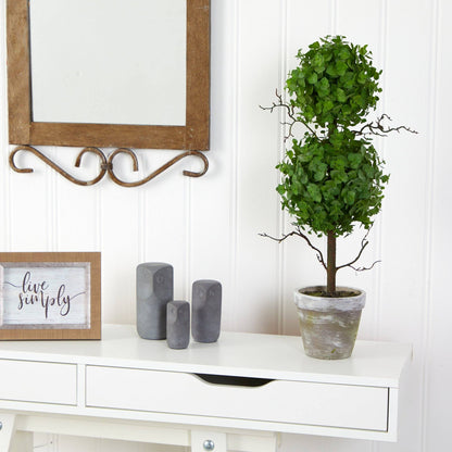2’ Eucalyptus Double Ball Small Topiary Artificial Tree - Tampa Home & Garden Store