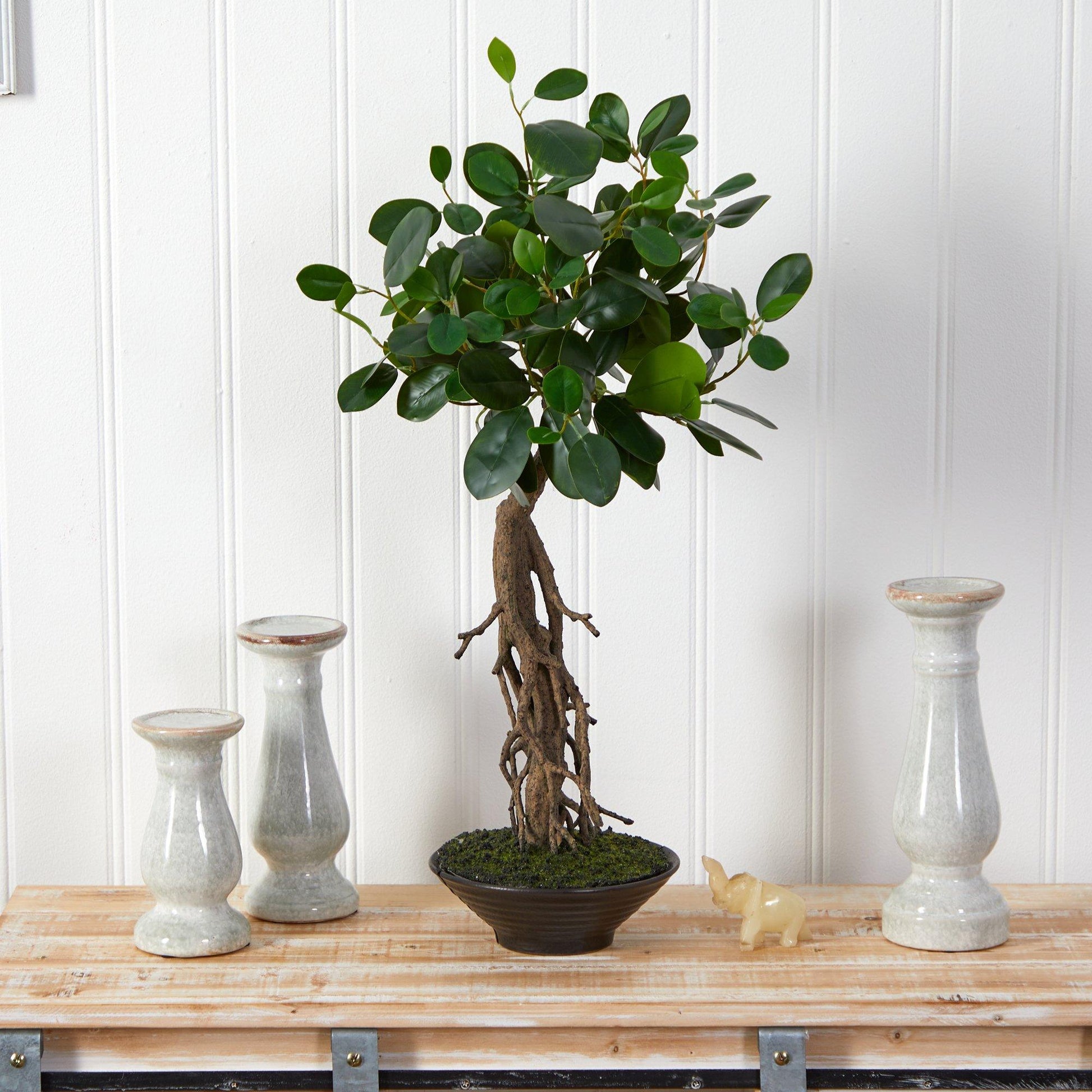 2’ Ficus Bonsai Artificial Tree in Decorative Planter - Tampa Home & Garden Store