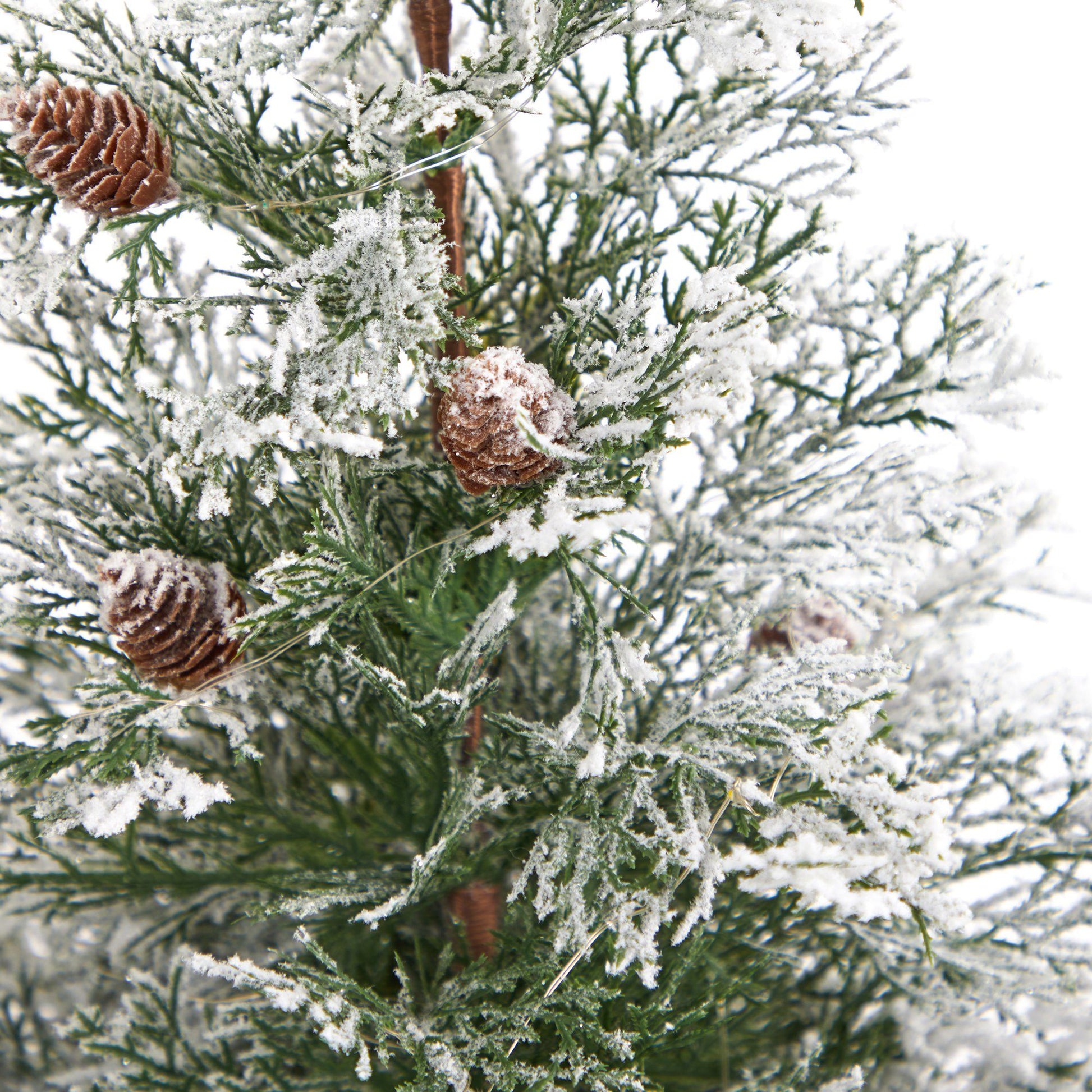 2’ Frosted Pre-Lit Artificial Christmas Tree with Pinecones in Decorative Planter - Tampa Home & Garden Store