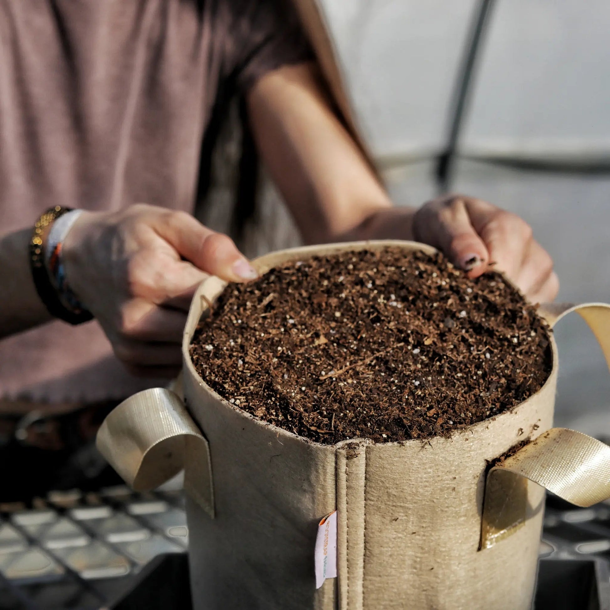 2 Gal Grow Bag - Tan - Tampa soil911.com