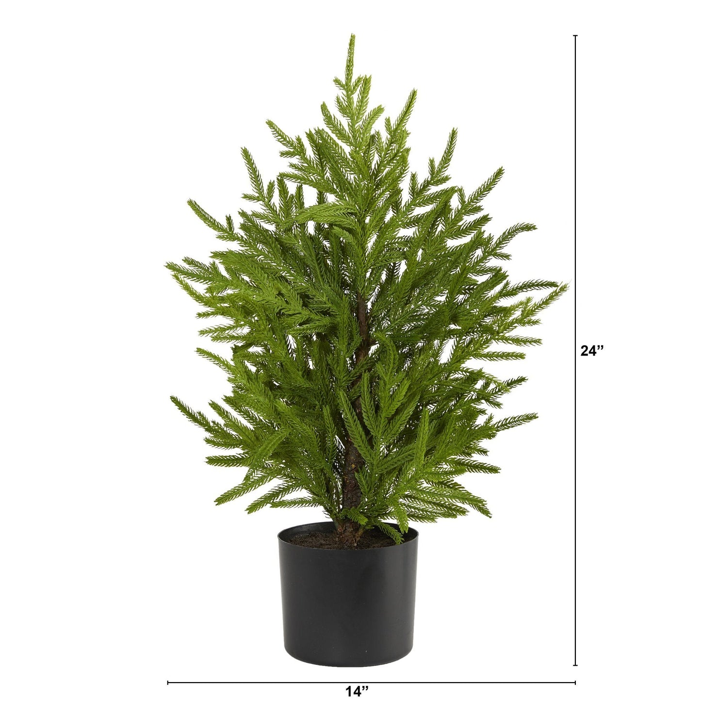 2’ Norfolk Island Pine “Natural Look” Artificial Christmas Tree in Decorative Planter - Tampa Home & Garden Store