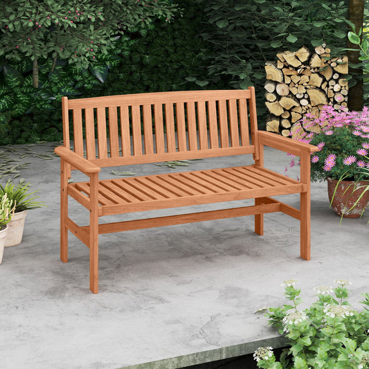 2-Person Patio Loveseat with Slatted Backrest and Comfortable Armrests - Tampa Home & Garden Store