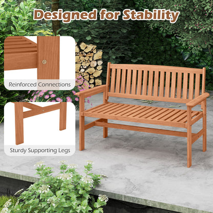 2-Person Patio Loveseat with Slatted Backrest and Comfortable Armrests - Tampa Home & Garden Store