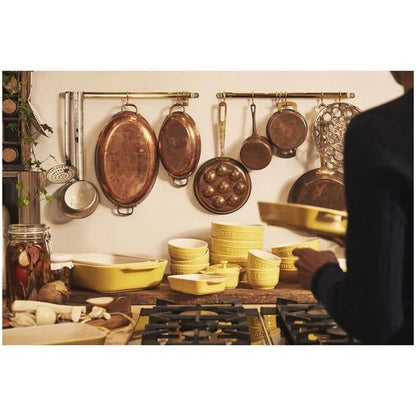 2 Piece Ceramic Stoneware Bakeware Casserole Baking Dish Set in Yellow / Ivory - Tampa Home & Garden Store