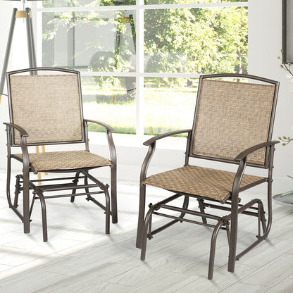 2 Pieces Patio Swing Single Glider Chair Rocking Seating - Tampa Home & Garden Store
