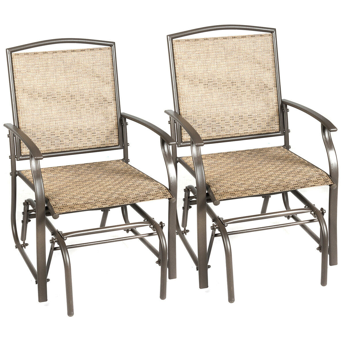 2 Pieces Patio Swing Single Glider Chair Rocking Seating - Tampa Home & Garden Store