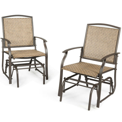 2 Pieces Patio Swing Single Glider Chair Rocking Seating - Tampa Home & Garden Store