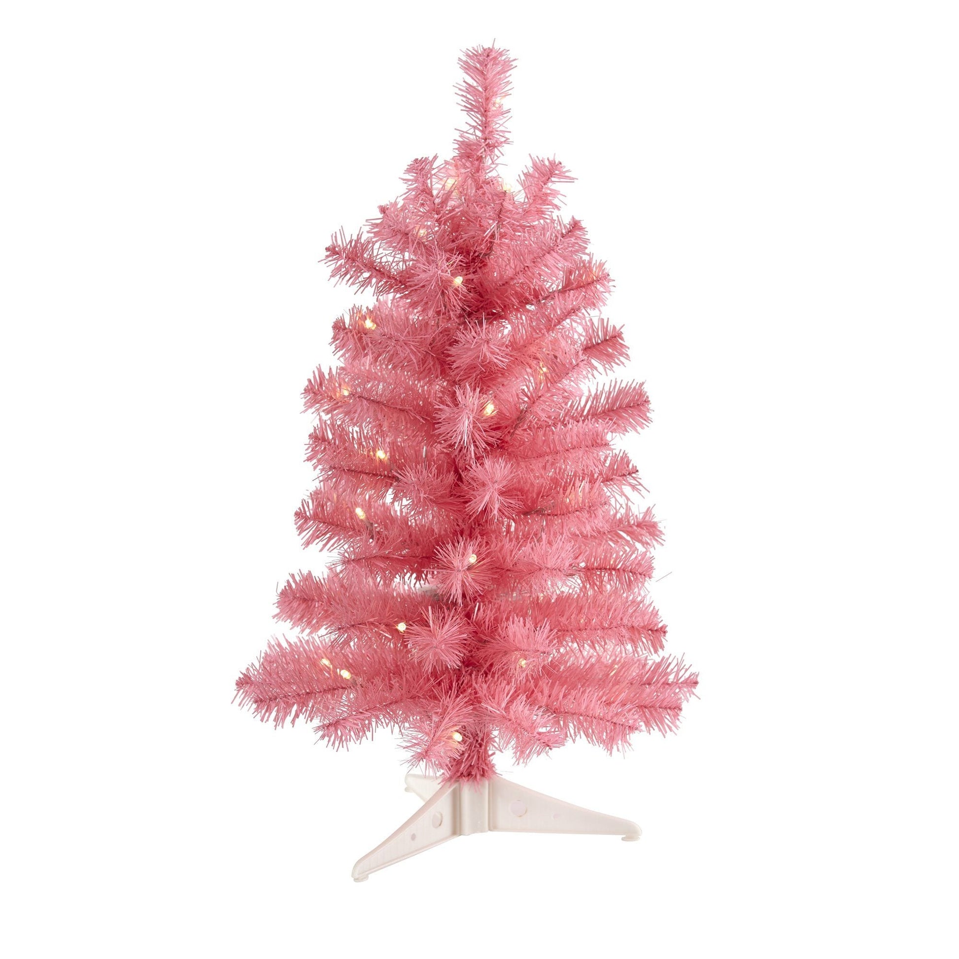 2’ Pink Artificial Christmas Tree with 35 LED Lights and 72 Bendable Branches - Tampa Home & Garden Store