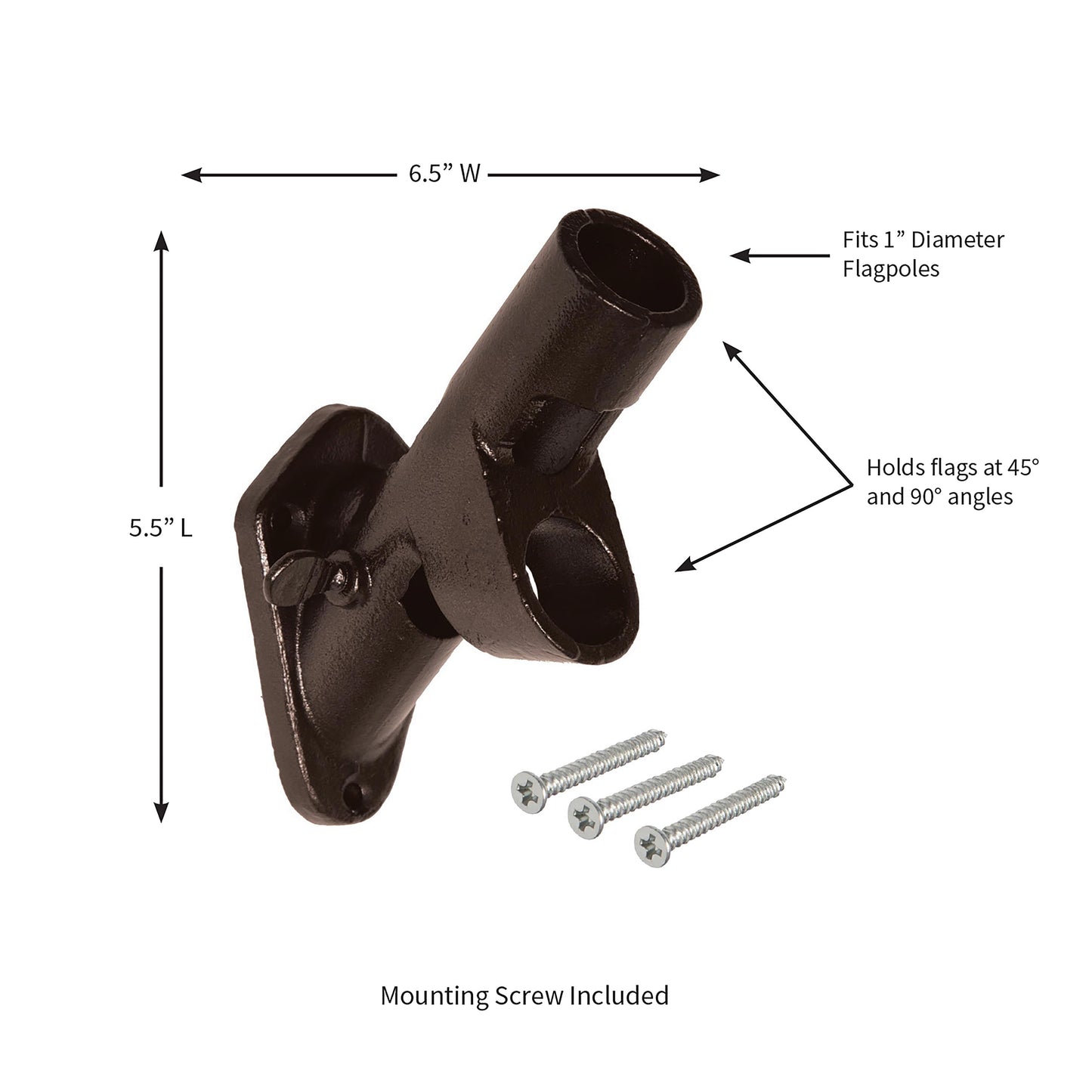 2-Position Cast Iron House Flag Bracket, Bronze - Tampa Home & Garden Store