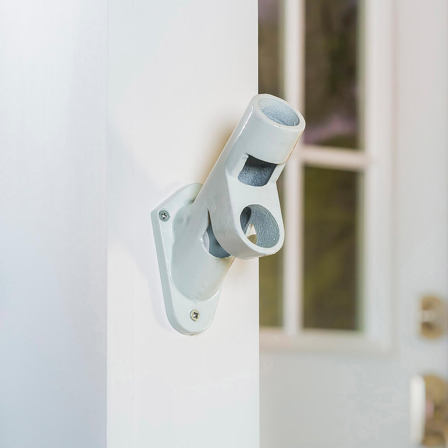 2-Position Cast Iron House Flag Bracket, White - Tampa Home & Garden Store