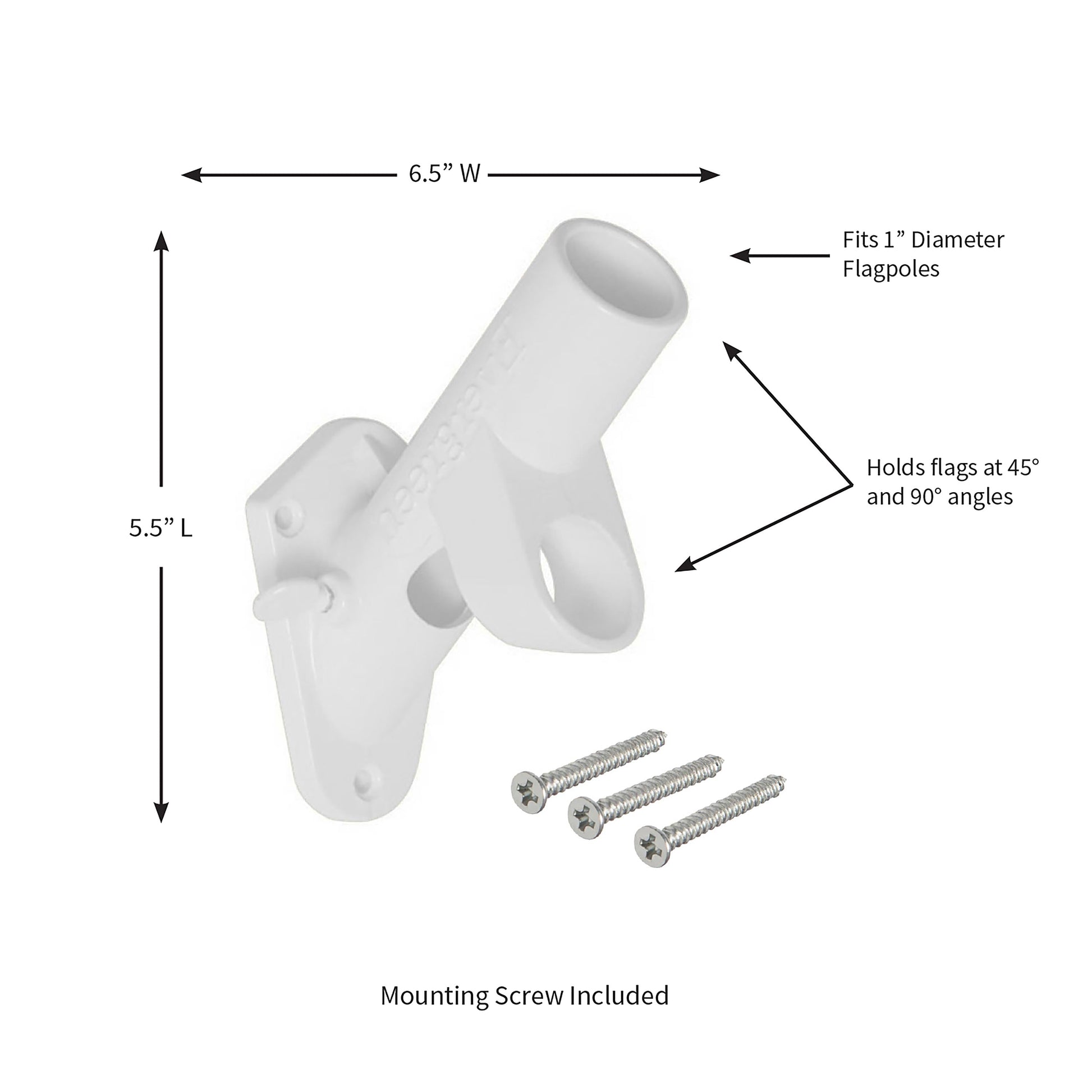 2-Position Cast Iron House Flag Bracket, White - Tampa Home & Garden Store