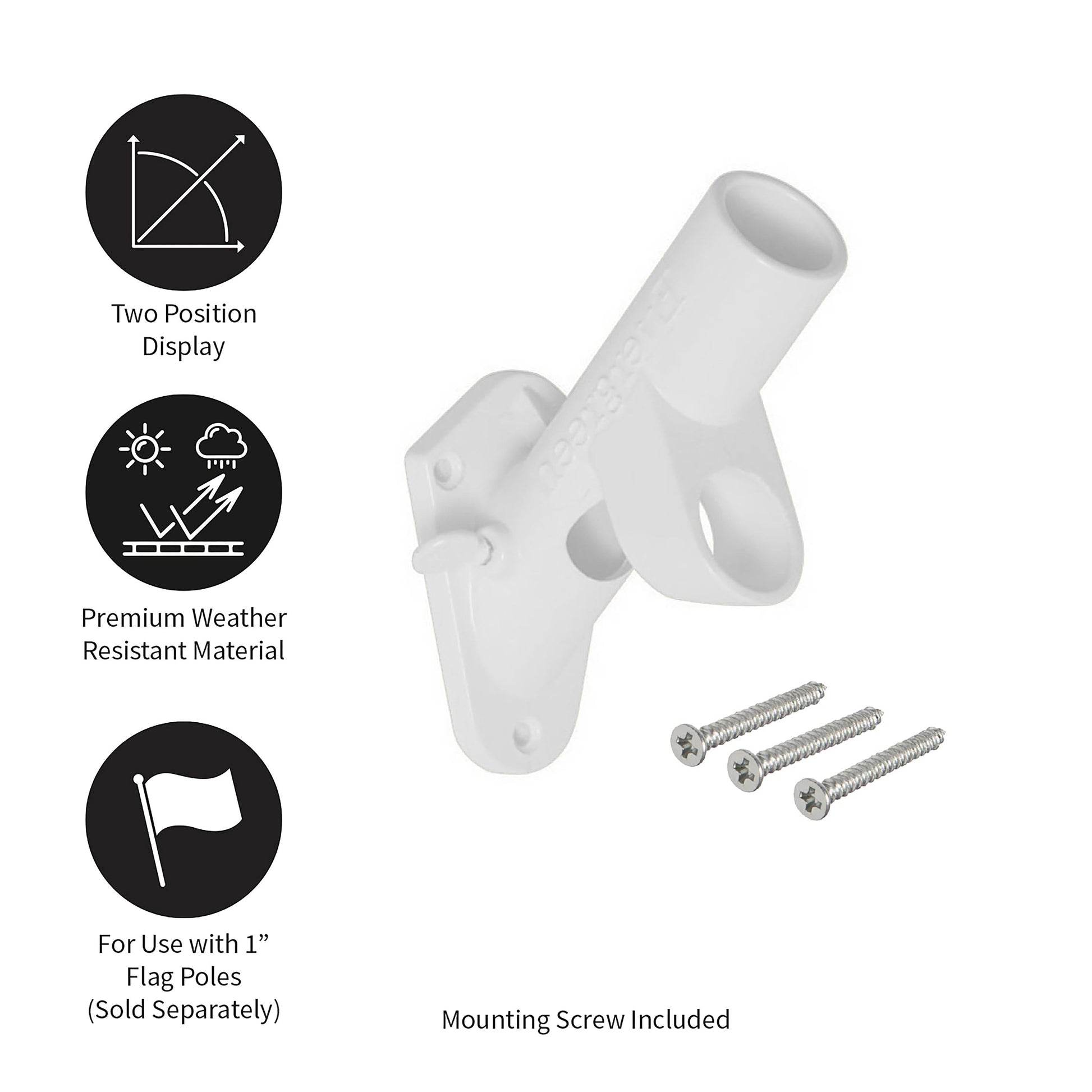2-Position Cast Iron House Flag Bracket, White - Tampa Home & Garden Store