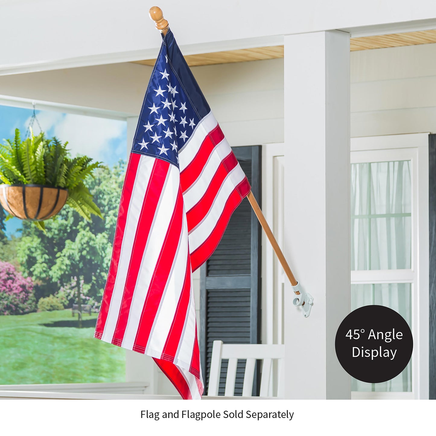 2-Position Cast Iron House Flag Bracket, White - Tampa Home & Garden Store