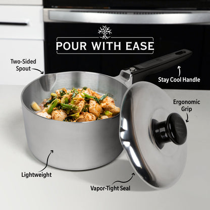 2 Quart Sauce Pan with Lid - Tampa Home & Garden Store