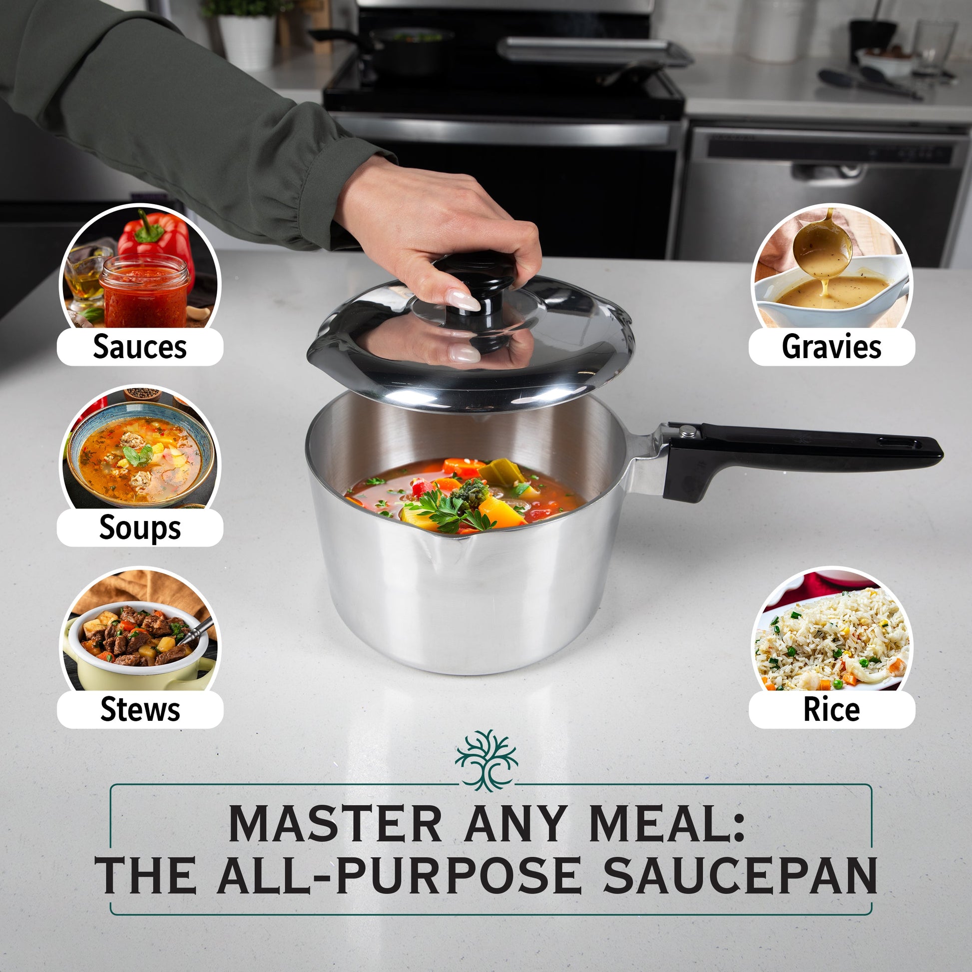 2 Quart Sauce Pan with Lid - Tampa Home & Garden Store