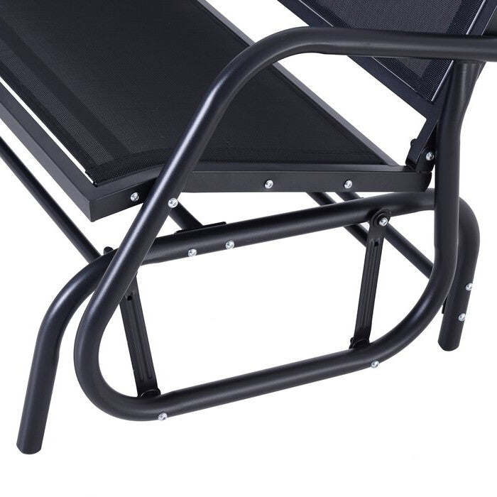 2 Seater Mesh Outdoor Patio Swing Glider Dark Gray - Tampa Home & Garden Store