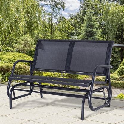 2 Seater Mesh Outdoor Patio Swing Glider Dark Gray - Tampa Home & Garden Store
