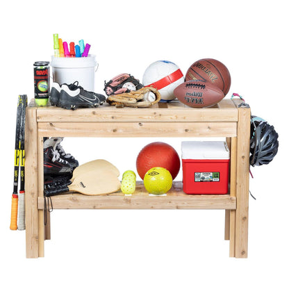 2 Tier Adjustable Cedar Wood Multipurpose Storage Shelves - Made In USA - Tampa Home & Garden Store