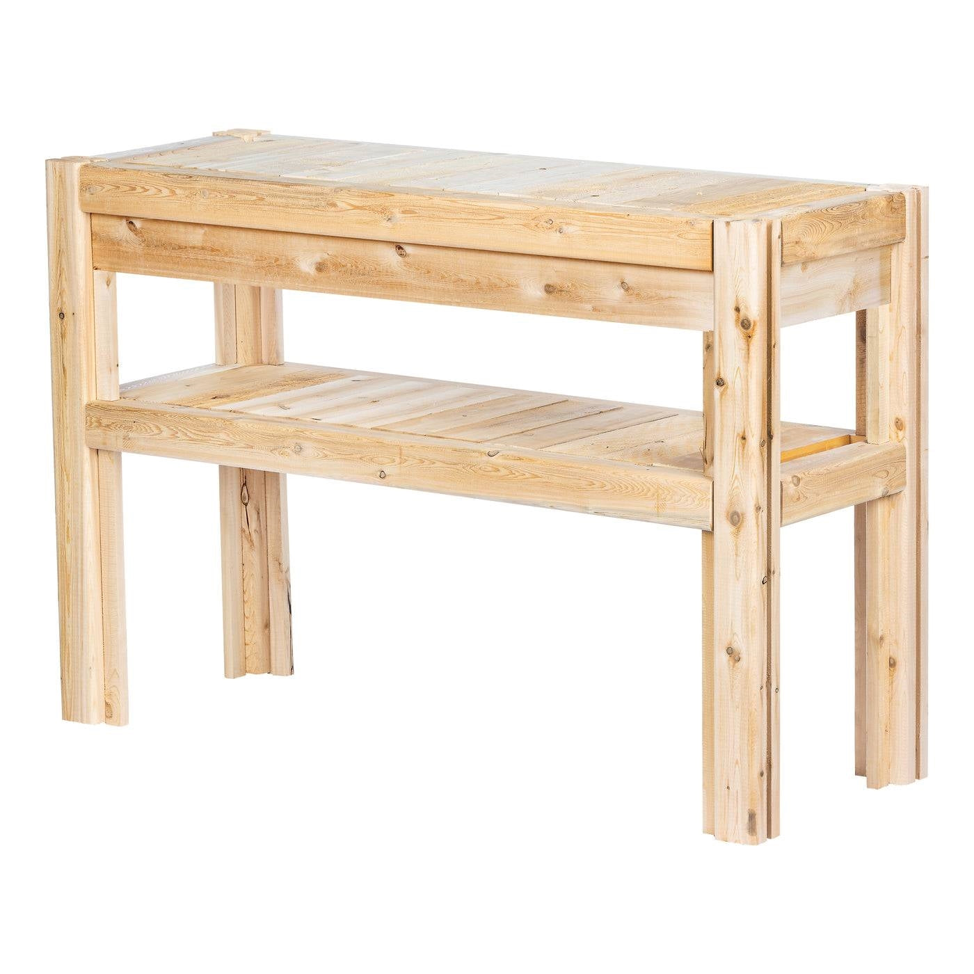 2 Tier Adjustable Cedar Wood Multipurpose Storage Shelves - Made In USA - Tampa Home & Garden Store