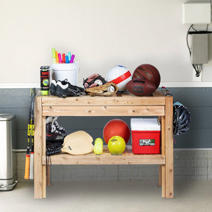 2 Tier Adjustable Cedar Wood Multipurpose Storage Shelves - Made In USA - Tampa Home & Garden Store