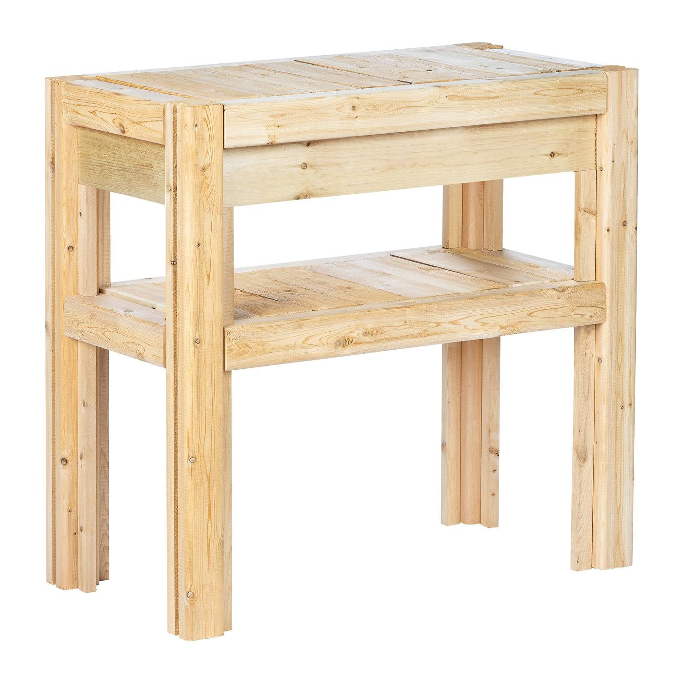 2 Tier Cedar Wood Garden Storage Shelves | Adjustable - Tampa Home & Garden Store