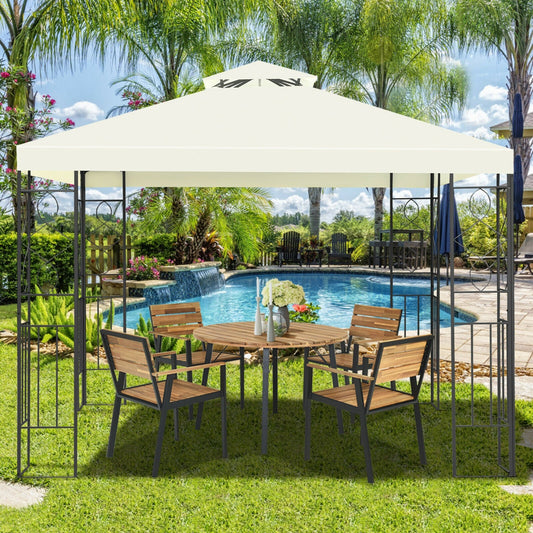 2 Tiers 10 x 10 Feet Patio Gazebo Canopy Tent - Tampa Home & Garden Store