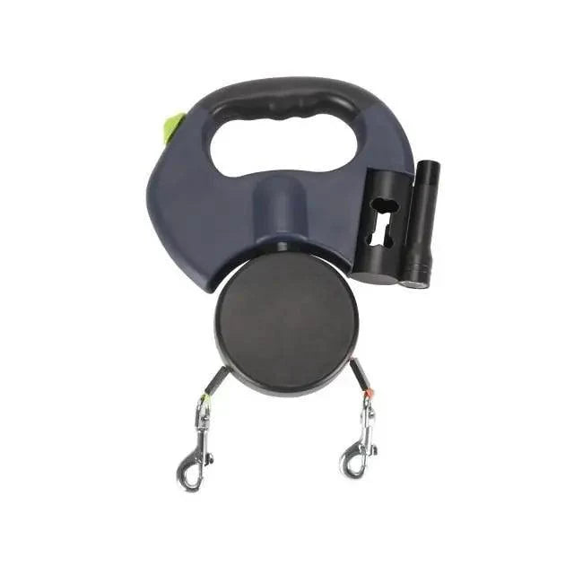 Stevvex blue retractable dual pet leash with dual clips for dogs and cats on Tampa Home & Garden Store