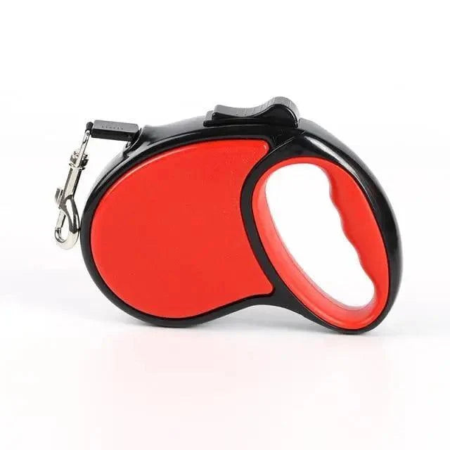 Retractable dual pet leash Stevvex with red inner housing and black shell for dogs and cats on Tampa Home & Garden Store