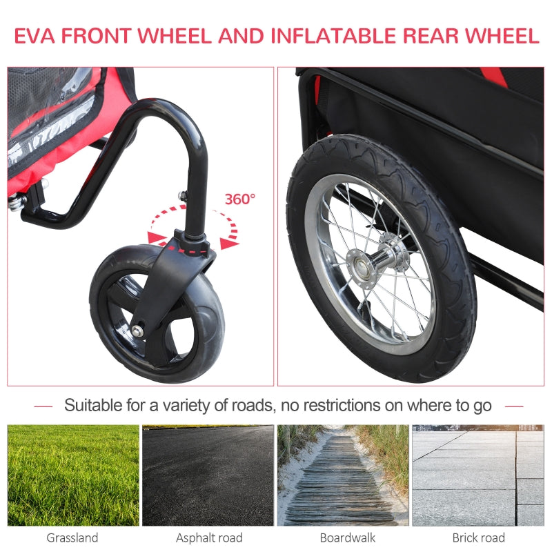 2-in-1, 3 Wheel Pet Jogging Stroller Bike Trailer - Tampa Home & Garden Store