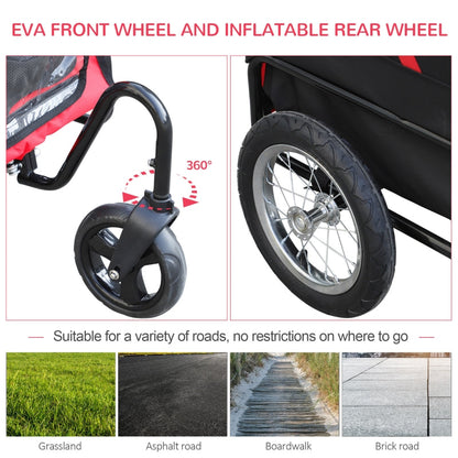 2-in-1, 3 Wheel Pet Jogging Stroller Bike Trailer - Tampa Home & Garden Store