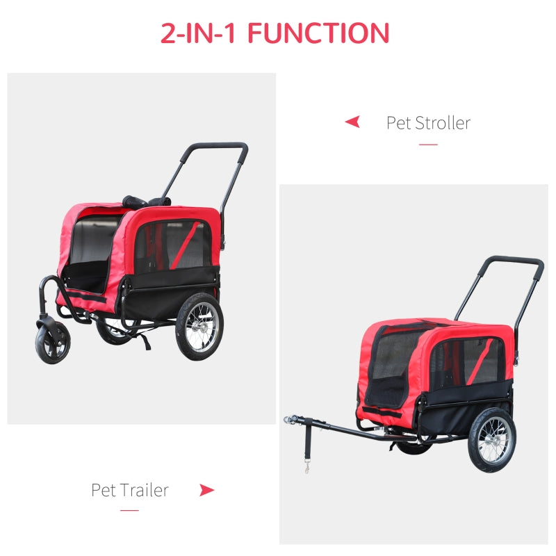 2-in-1, 3 Wheel Pet Jogging Stroller Bike Trailer - Tampa Home & Garden Store