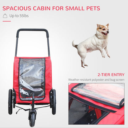 2-in-1, 3 Wheel Pet Jogging Stroller Bike Trailer - Tampa Home & Garden Store