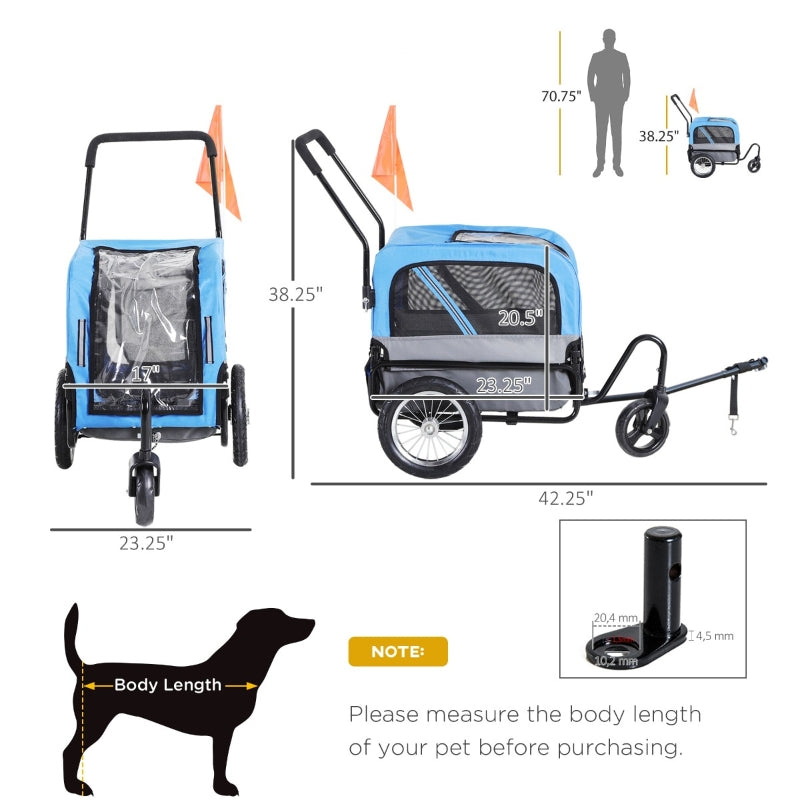 2-in-1, 3 Wheel Pet Jogging Stroller Bike Trailer - Tampa Home & Garden Store