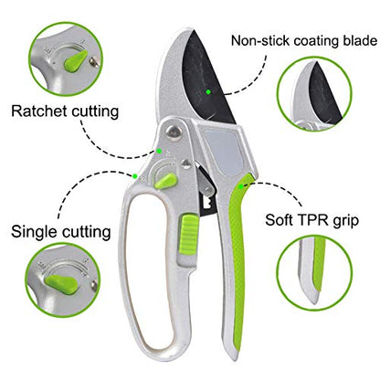 2-in-1 Garden Ratchet Pruning Shears Clippers - Tampa Home & Garden Store