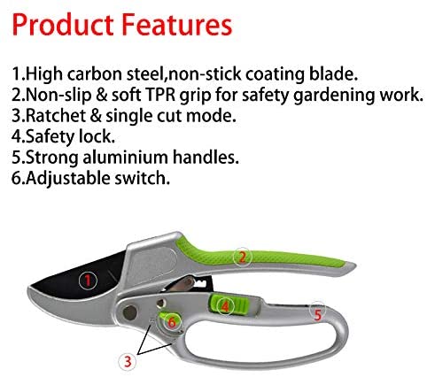 2-in-1 Garden Ratchet Pruning Shears Clippers - Tampa Home & Garden Store