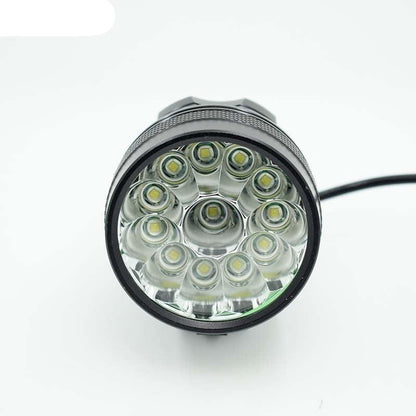 Stevvex 2-in-1 bicycle headlight with round black aluminum front lamp and 9-LED array on Tampa Home & Garden Store