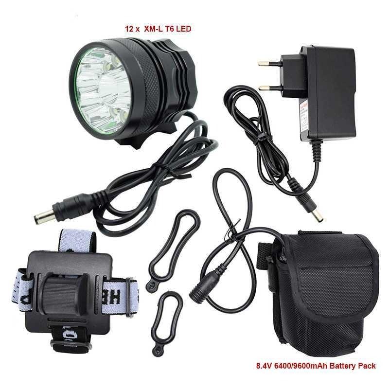 Stevvex 2-in-1 bicycle headlight with XM-L T6 battery, charger and mount on Tampa Home & Garden Store