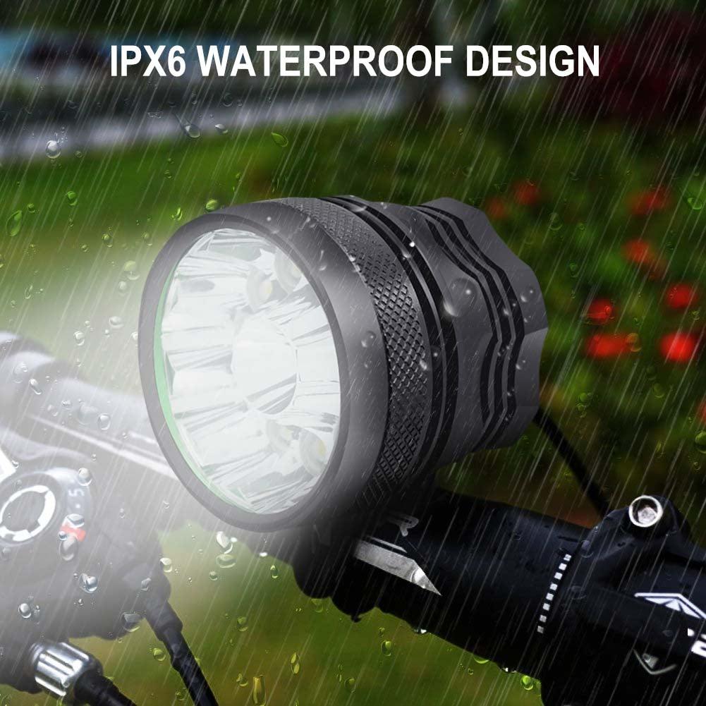 Stevvex 2-in-1 bike front light with IPX6 waterproof design and 6400/8400mAh battery 3 modes on Tampa Home & Garden Store