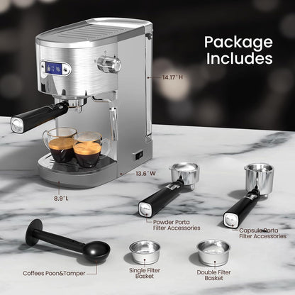 Cafetera 2 en 1 para café expreso y capuchino automático CM8054