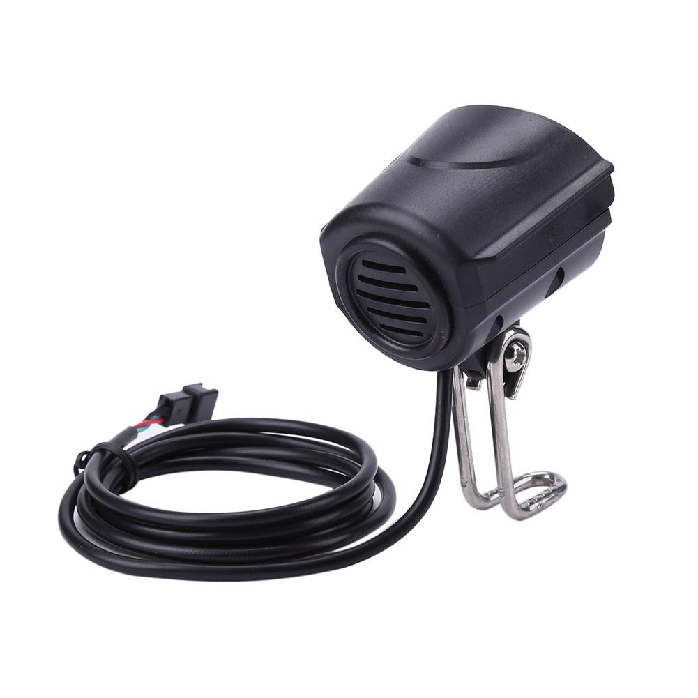 2 in 1 bicycle headlight and horn by Stevvex, black waterproof front light with clip and cable on Tampa Home & Garden Store