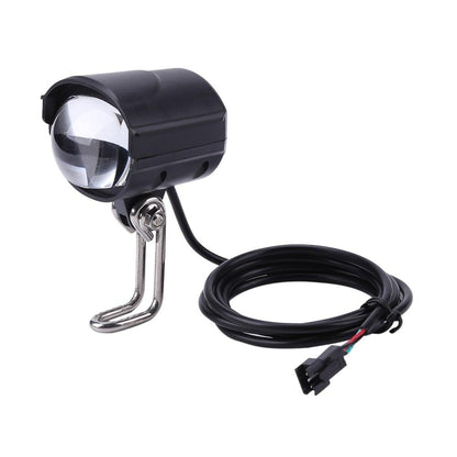 Stevvex 2-in-1 bike headlight with horn, black LED front light with bracket and wiring on Tampa Home & Garden Store