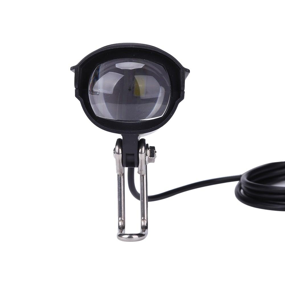 Stevvex 2-in-1 bike front light and horn, black LED headlight with metal clamp on Tampa Home & Garden Store